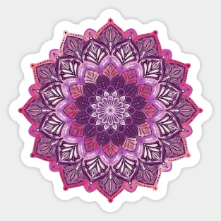 Boho Mandala in Deep Purple and Pink Sticker